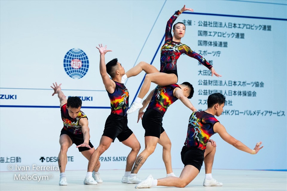 Phần thi của đội tuyển thể dục aerobic Việt Nam. Ảnh: Nguyễn Linh