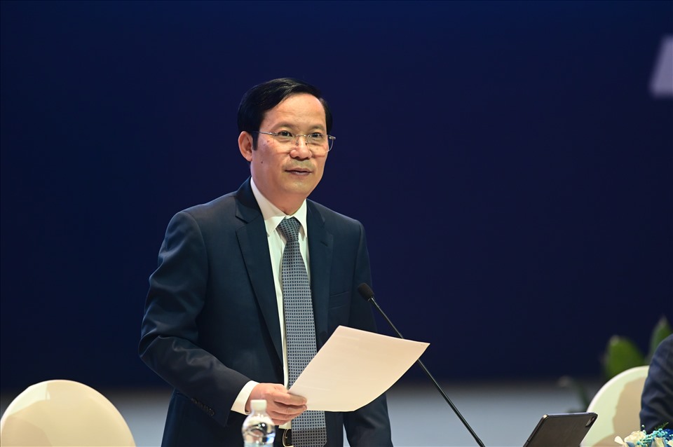 Chủ tịch VCCI Phạm Tấn Công phát biểu tại lễ kỷ niệm. Ảnh: Anh Tuấn