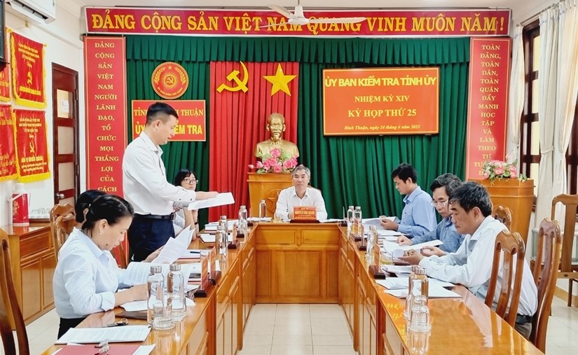 Ủy ban Kiểm tra Tỉnh ủy Bình Thuận họp kỳ thứ 25. Ảnh: UBKT Tỉnh Ủy