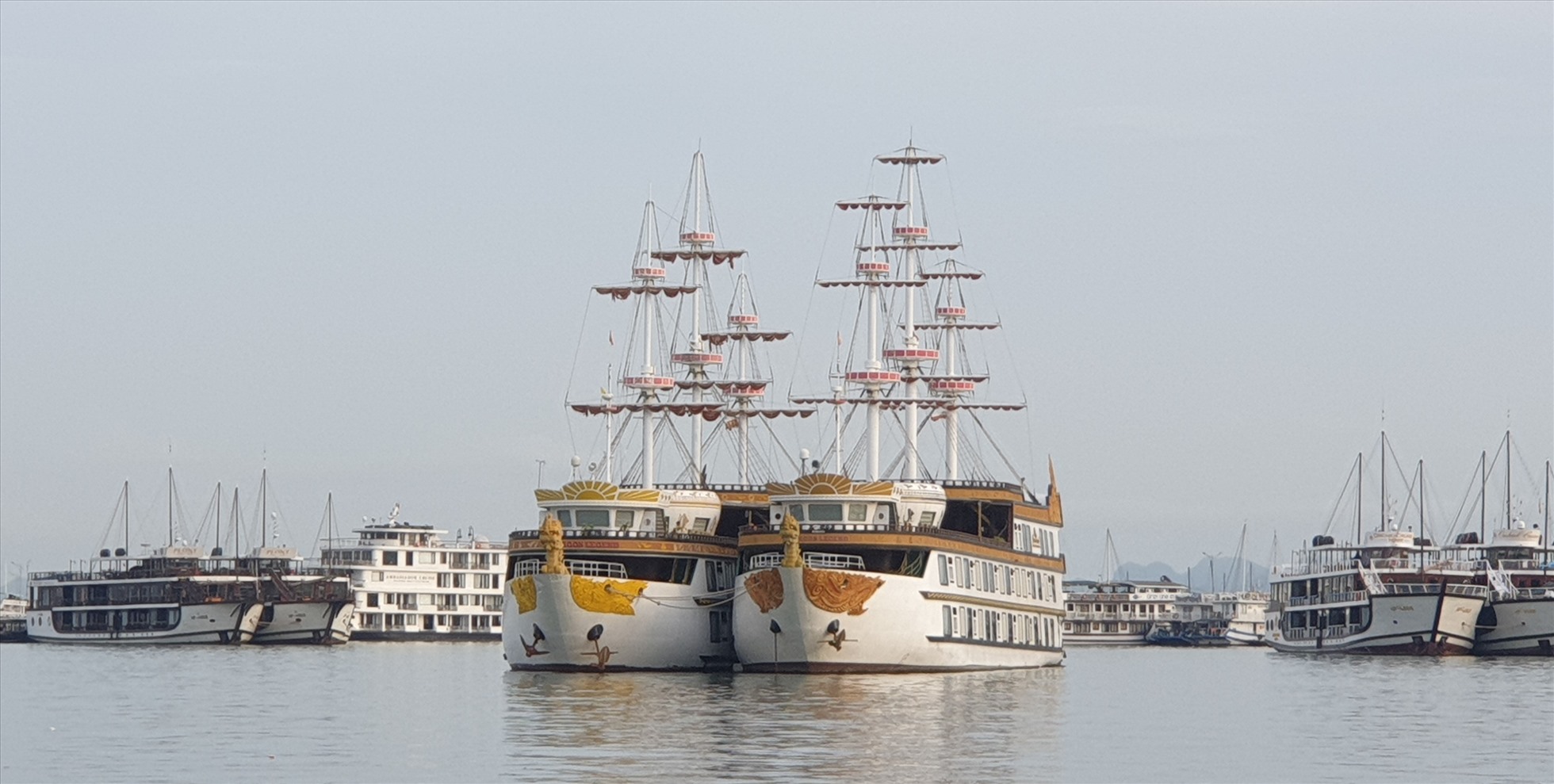 Đội tàu du lịch trên vịnh Hạ Long ngày càng hiện đại và đẹp. Ảnh: Nguyễn Hùng
