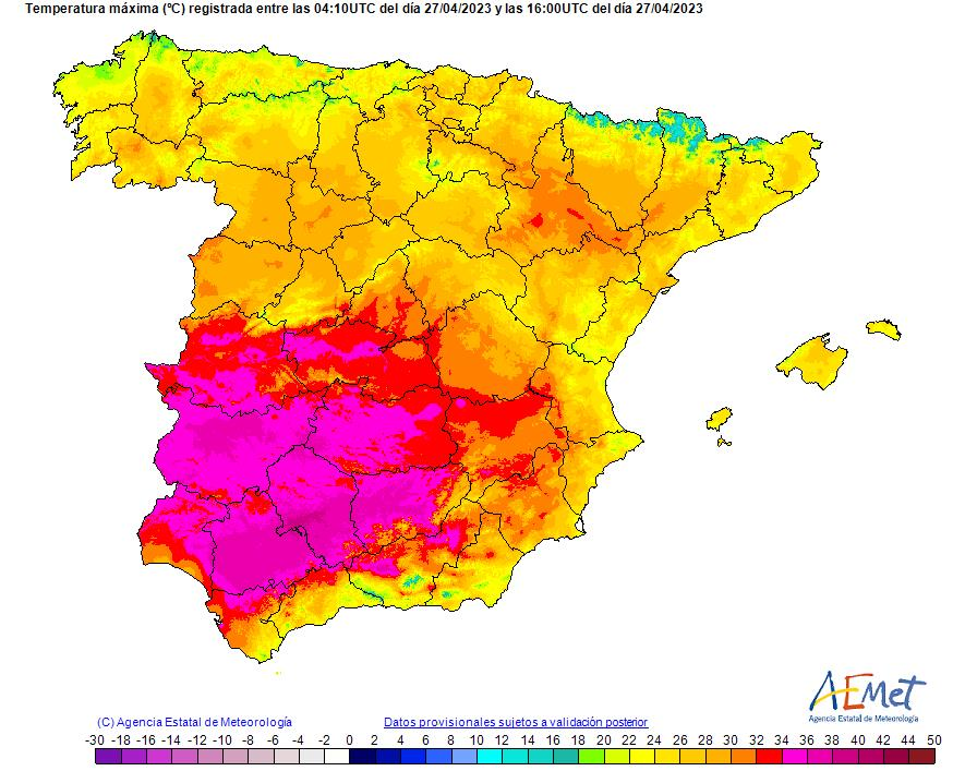 Phần lớn Tây Ban Nha và Bồ Đào Nha đang trải qua đợt nắng nóng và hạn hán. Ảnh: Tổ chức Khí tượng Thế giới