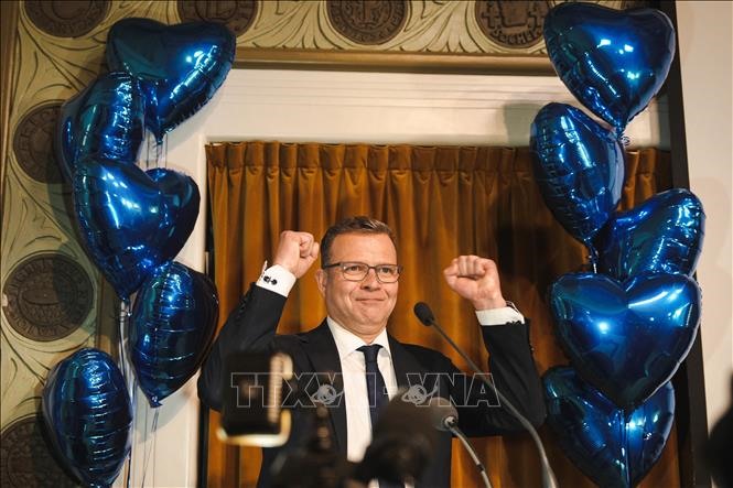 Chủ tịch đảng Liên minh Quốc gia (NCP), ông Petteri Orpo, tuyên bố NCP giành thắng lợi quan trọng trong cuộc tổng tuyển cử. Ảnh: TTXVN