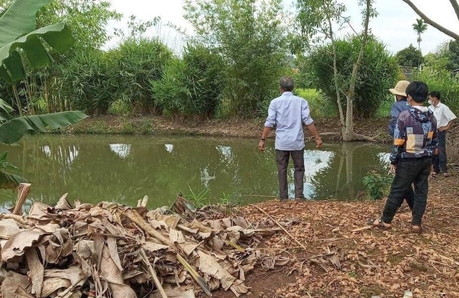 Hiện trường vụ đuối nước khiến 2 anh em ruột tử vong ở trên địa bàn tỉnh Đắk Nông. Ảnh: Bảo Lâm