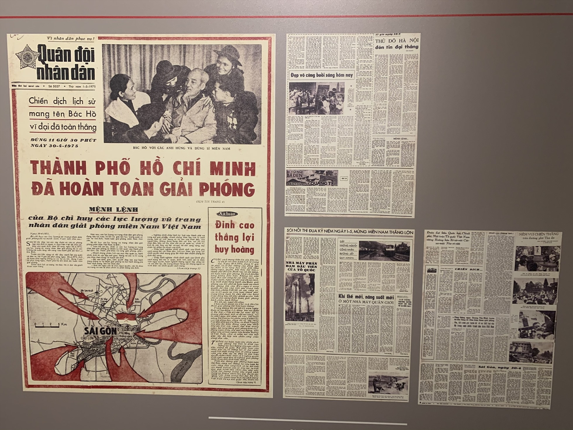 Hình ảnh Báo Quân đội Nhân dân đưa tin về chiến thắng lịch sử mùa xuân năm 1975. Ảnh: Trần Vương