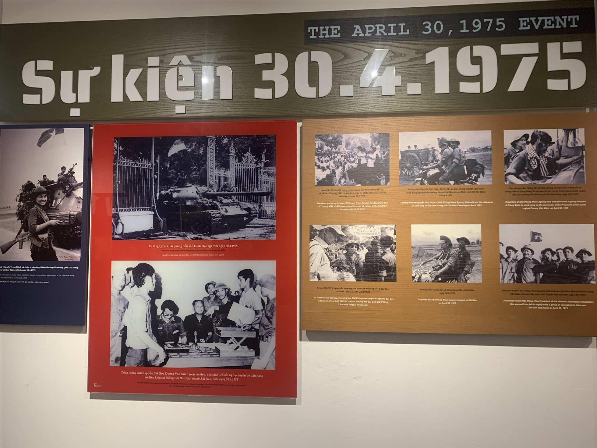 Những hình ảnh về sự kiện ngày 30.4.1975 được trưng bày tại bảo tàng. Ảnh: Trần Vương
