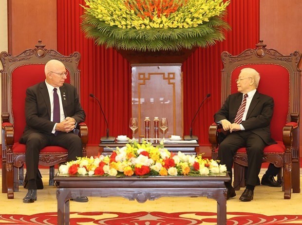 Đây là lần đầu tiên Toàn quyền Australia David Hurley thăm cấp nhà nước Việt Nam, cũng là chuyến thăm Việt Nam đầu tiên của lãnh đạo Australia sau hơn 4 năm gián đoạn do đại dịch COVID-19. Ảnh: TTXVN