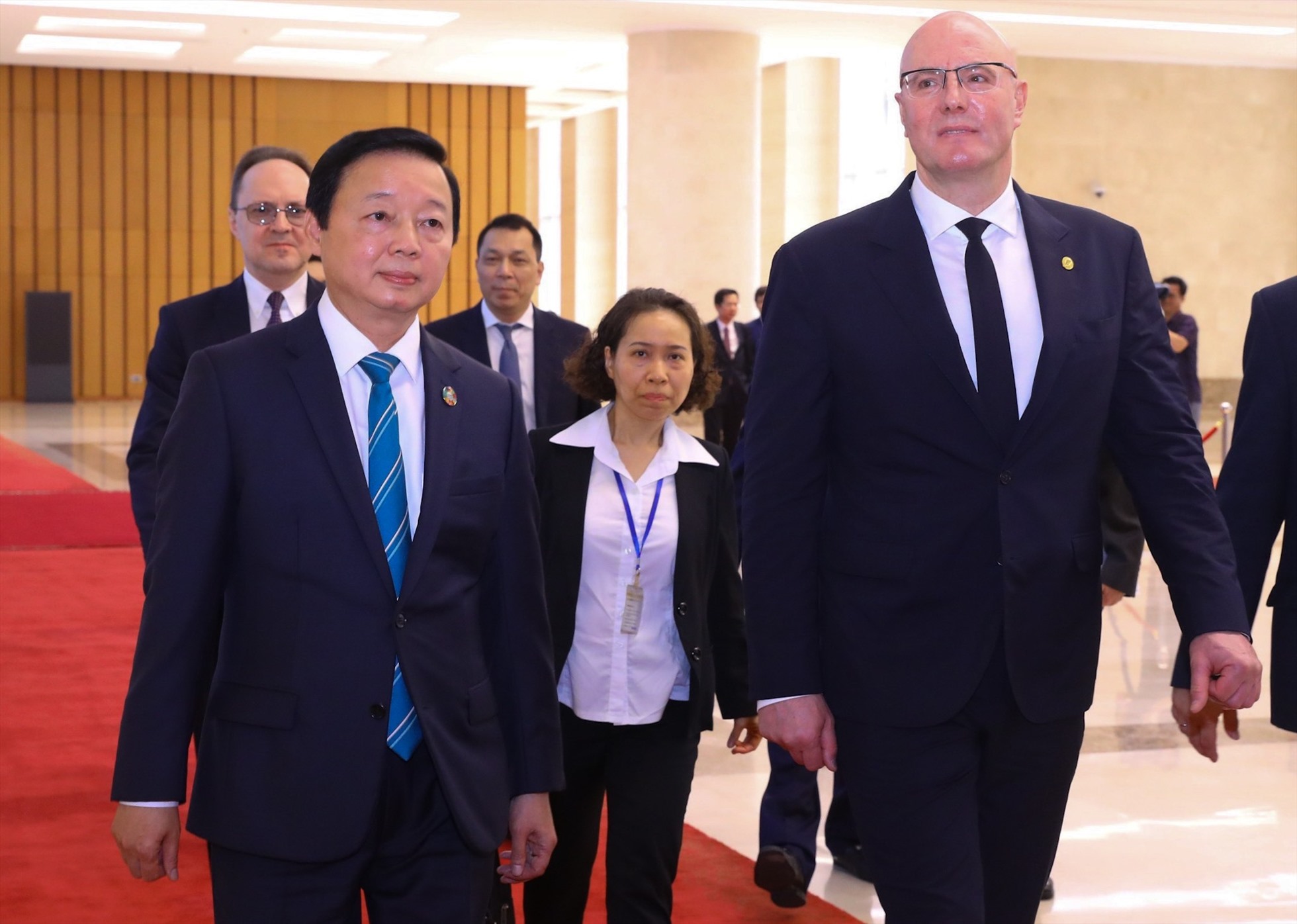 Phó Thủ tướng Nga Dmitry Chernysheno đang ở thăm chính thức Việt Nam, đồng chủ trì khóa họp lần thứ 24 Ủy ban liên Chính phủ Việt Nam - Liên bang Nga về hợp tác kinh tế - thương mại và khoa học - kỹ thuật. Ảnh: Hải Nguyễn