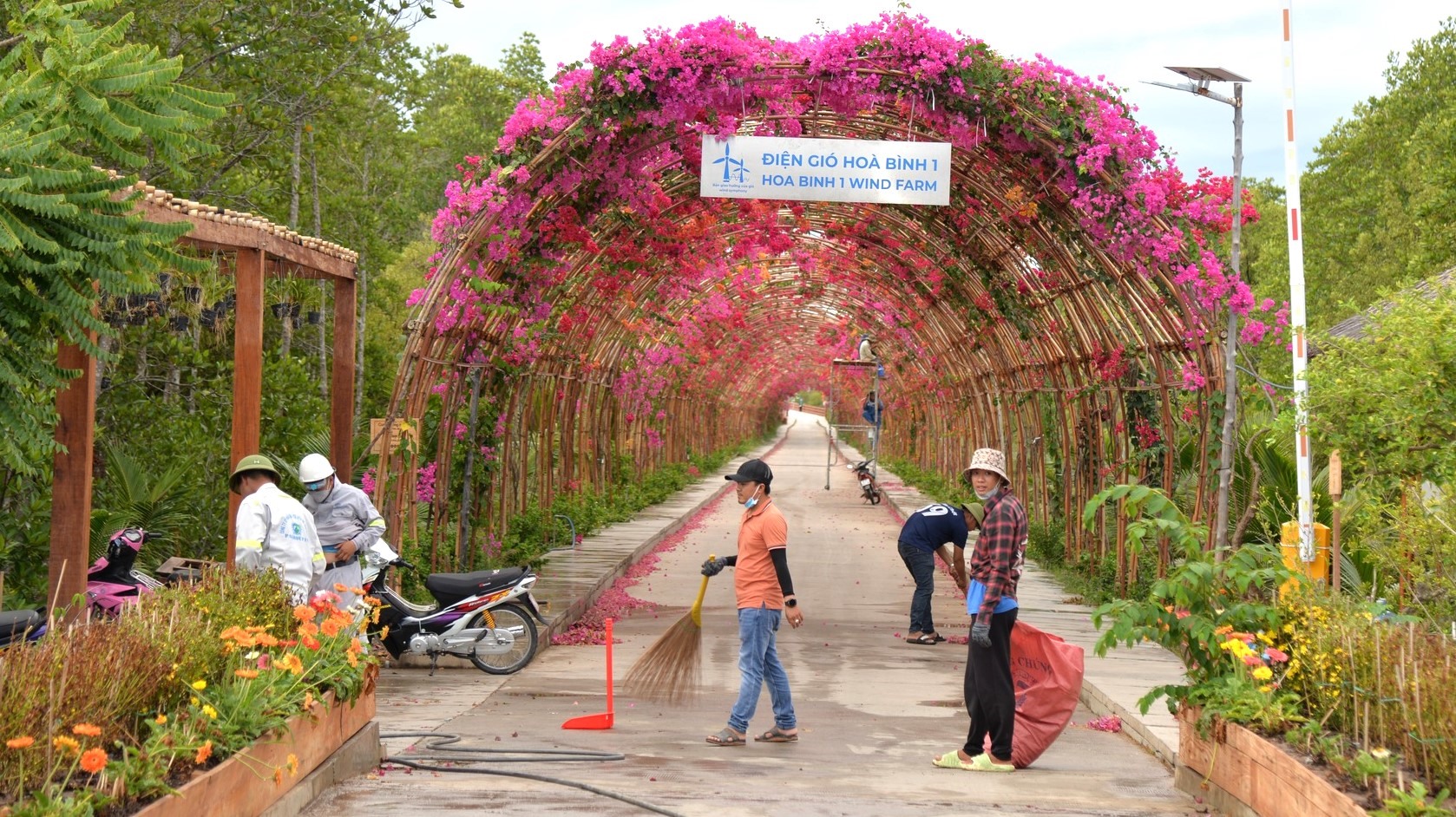 Điểm du lịch Điện gió Hòa Bình 1, tỉnh Bạc Liêu chuẩn bị đón khách. Ảnh: Nhật Hồ