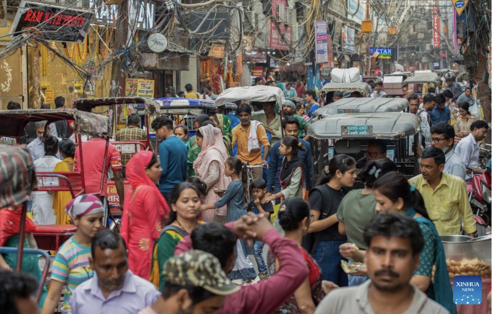 Một khu chợ ở New Delhi, Ấn Độ. Ảnh: Xinhua