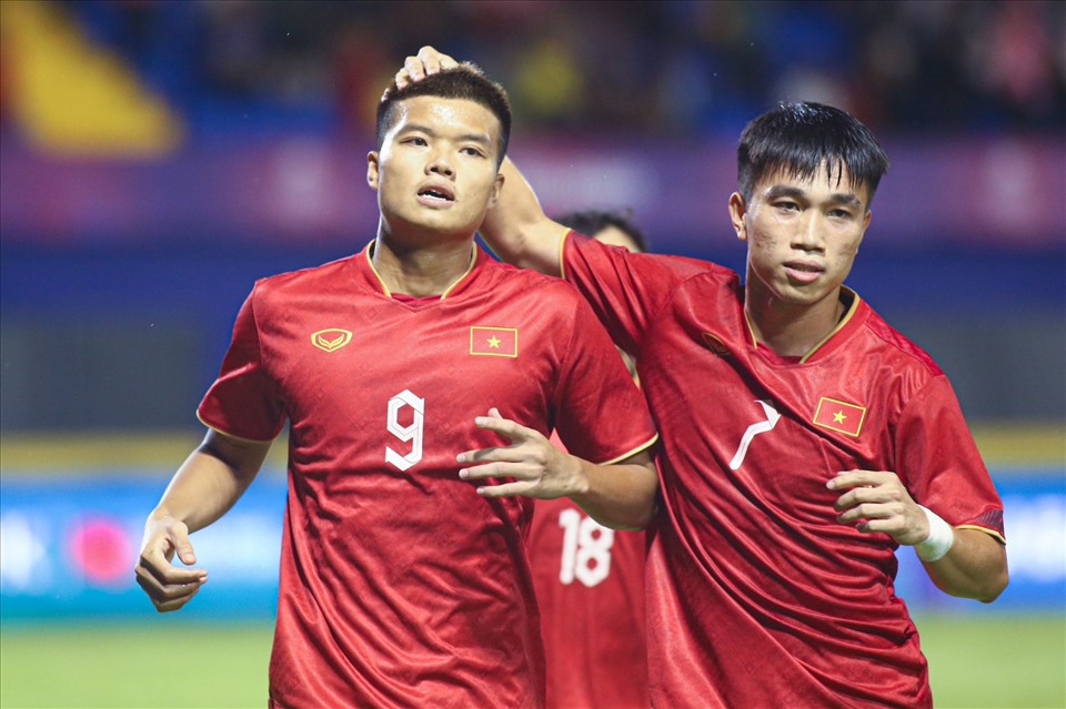 U22 Việt Nam có 3 chiến thắng tại vòng bảng SEA Games 32. Ảnh: Thanh Vũ