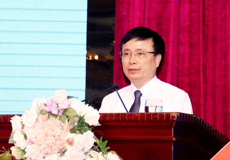 Phó Chủ tịch UBND tỉnh Bùi Đình Long phát biểu tại buổi lễ. Ảnh: Quỳnh Trang