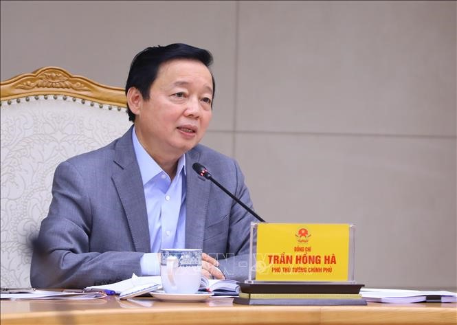 Phó Thủ tướng Trần Hồng Hà phát biểu chỉ đạo cuộc họp. Ảnh: TTXVN