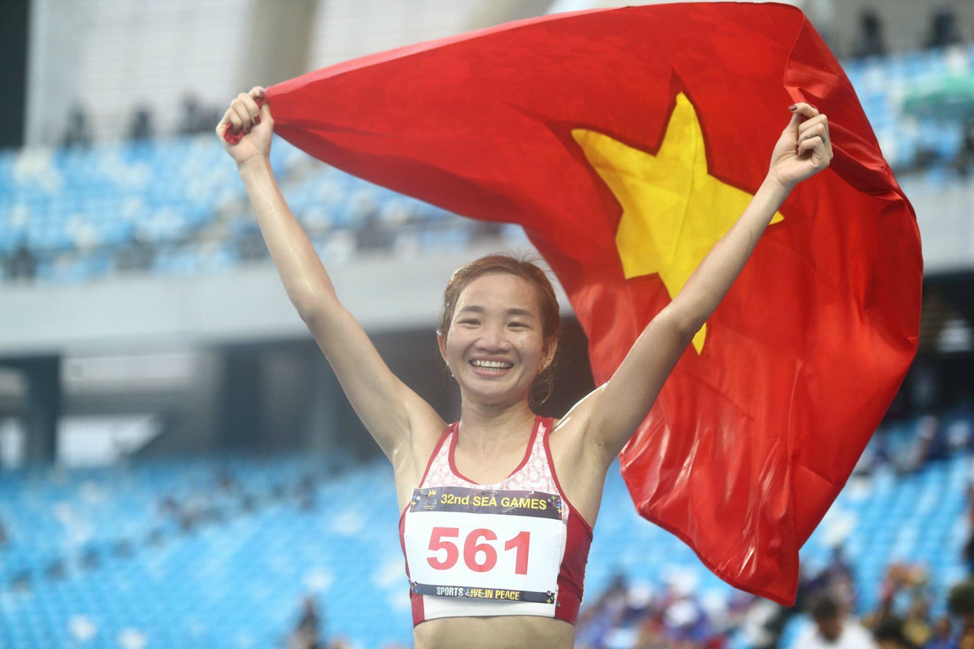 Nguyễn Thị Oanh giành 4 huy chương vàng cá nhân tại SEA Games 32. Ảnh: Thanh Vũ