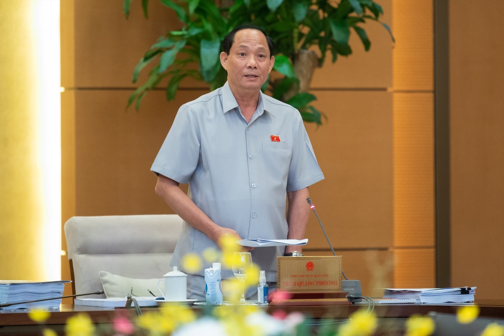 Phó Chủ tịch Quốc hội Trần Quang Phương kết luận nội dung thảo luận. Ảnh: Phạm Thắng/QH