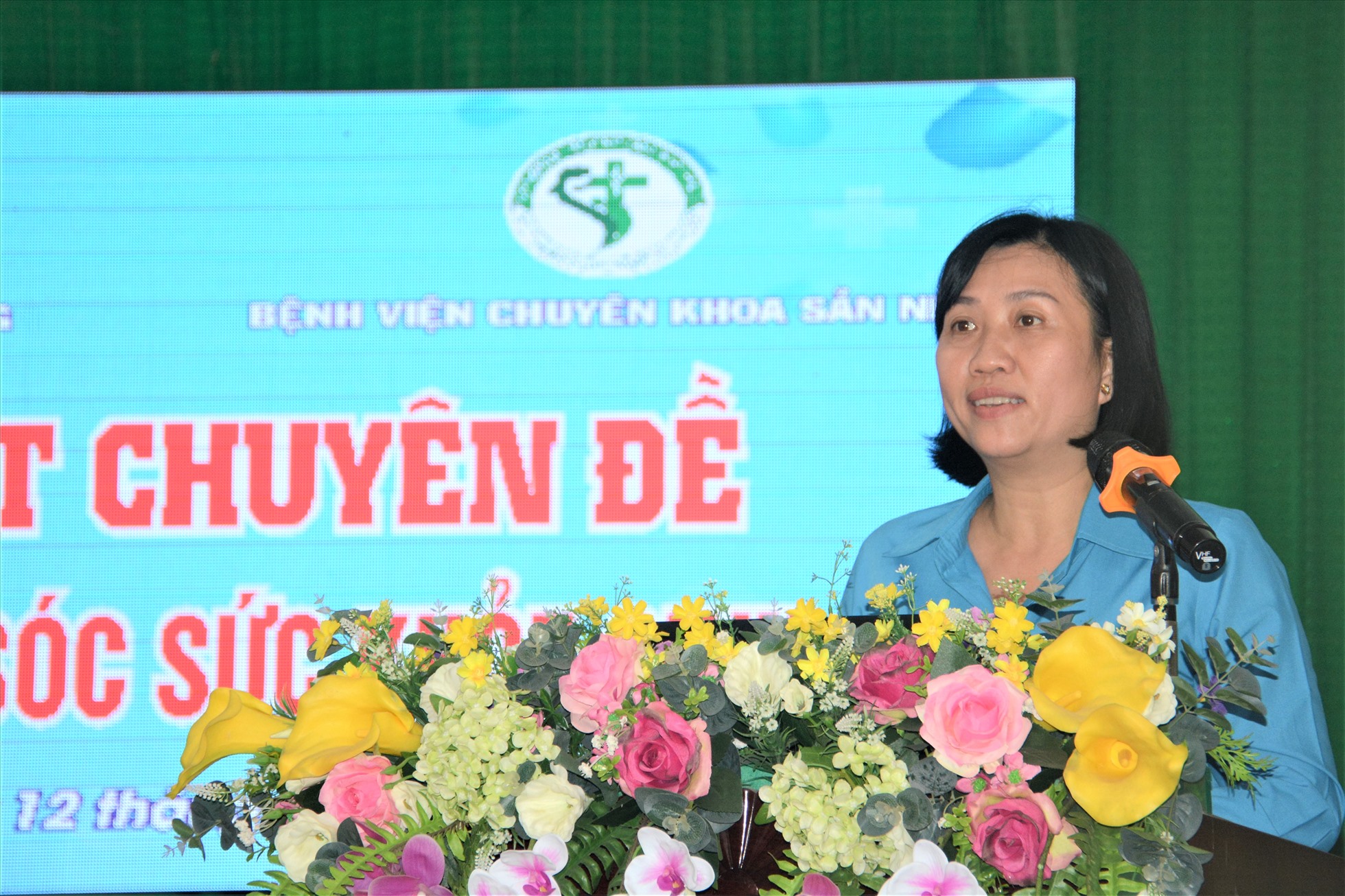 Phó Chủ tịch LĐLĐ phát biểu tại buổi sinh hoạt. Ảnh: Anh Khoa