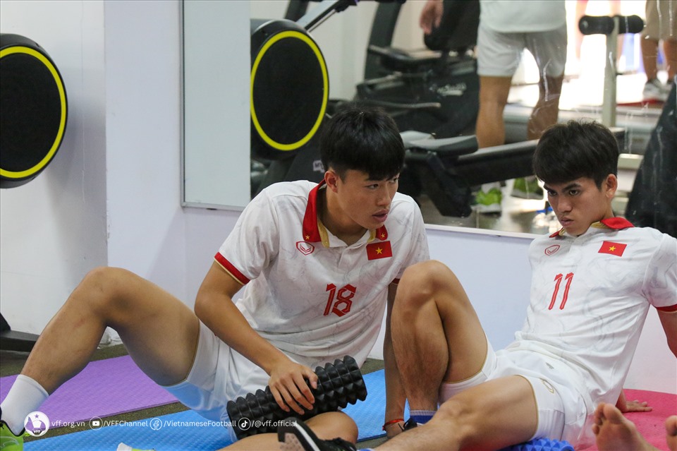 U22 Việt Nam tập luyện, hướng tới trận tranh huy chương đồng SEA Games 32. Ảnh: VFF