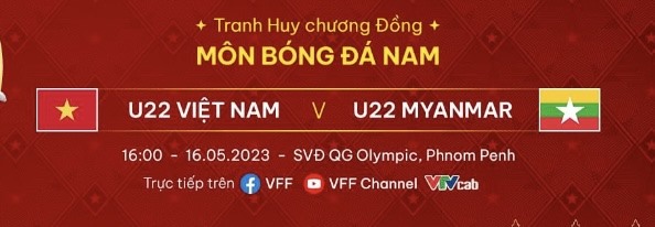 Lịch thi đấu U22 Việt Nam vs U22 Myanmar. Ảnh: VFF