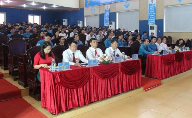 Các đại biểu tham dự đại hội Công đoàn huyện Ngọc Lặc. Ảnh: Minh Hoàng