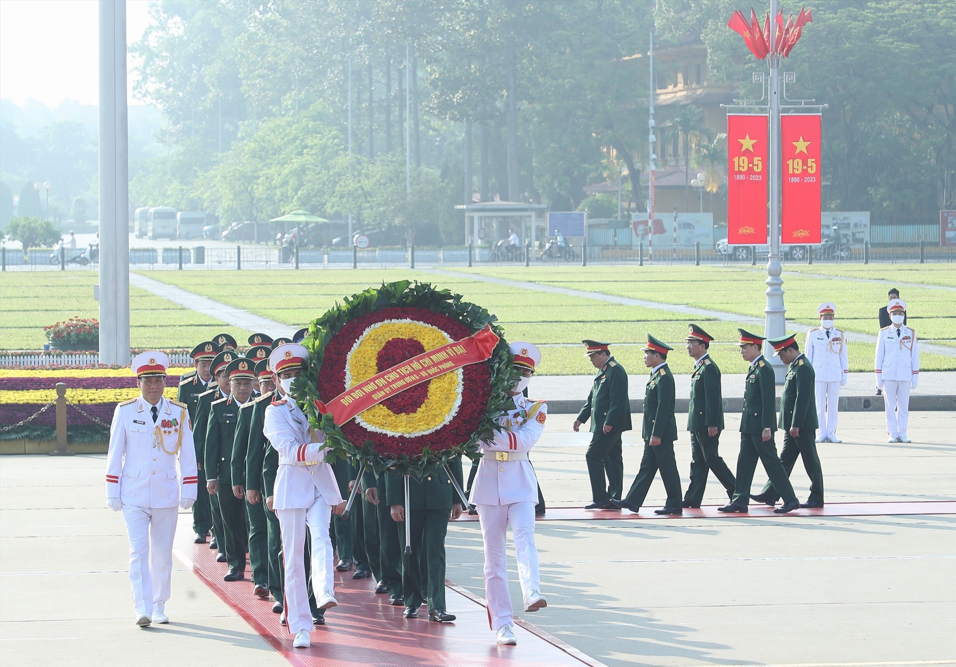 Đoàn đại biểu Bộ Quốc phòng tại buổi lễ. Ảnh: Hải Nguyễn