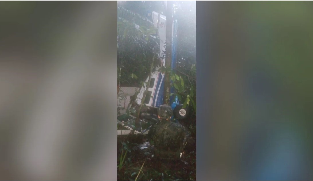 Máy bay Cessna bị rơi ngày 1.5 ở khu vực Guaviare thuộc tỉnh Amazonas. Ảnh: Colombian Military Forces