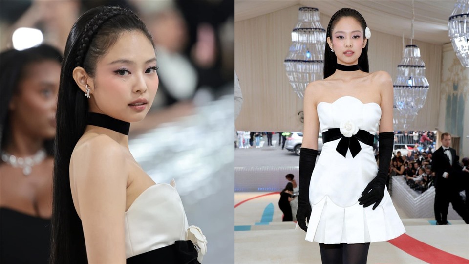 Jennie là thành viên thứ hai của Blackpink đặt chân đến bữa tiệc thời trang Met Gala. Ảnh: Twitter