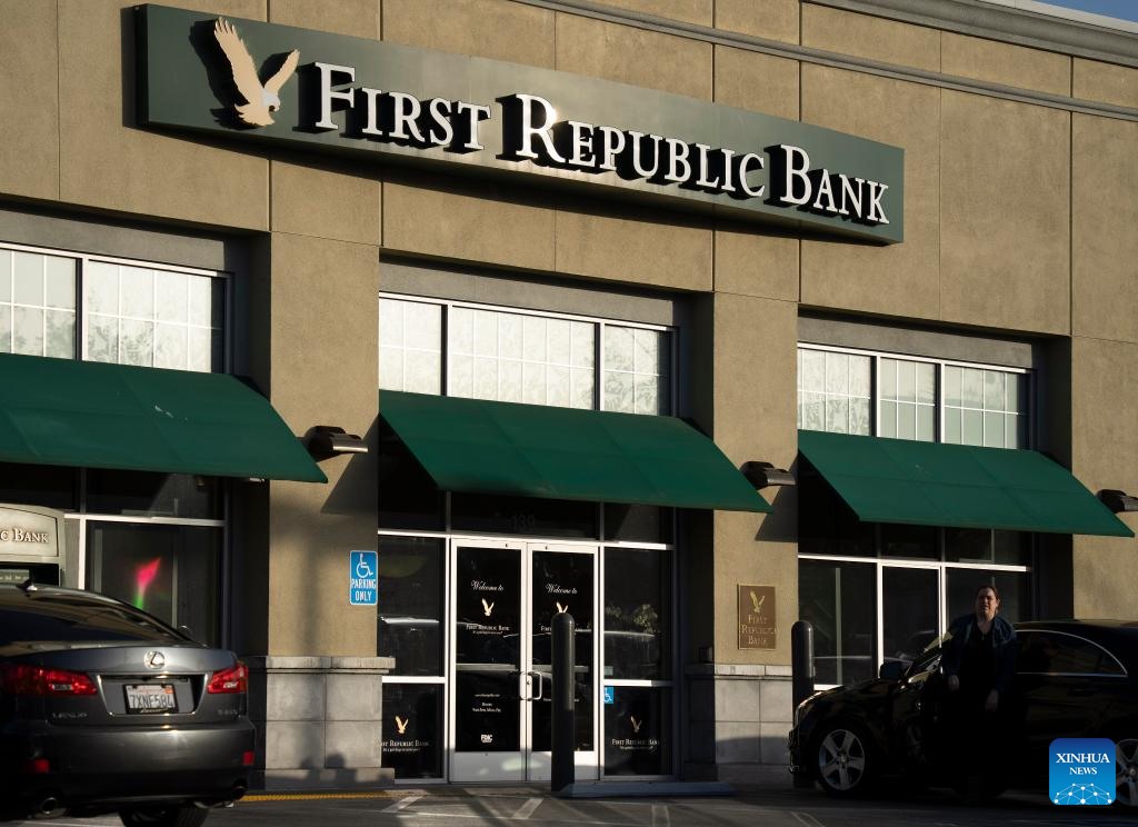 Chi nhánh First Republic Bank ở Millbrae, California, Mỹ. Ảnh: Xinhua