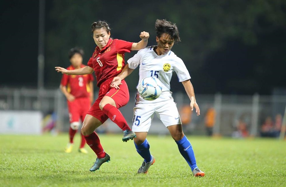 Đội tuyển nữ Việt Nam từng thắng 6-0 trước tuyển nữ Malaysia tại SEA Games 29. Ảnh: Đinh Phương