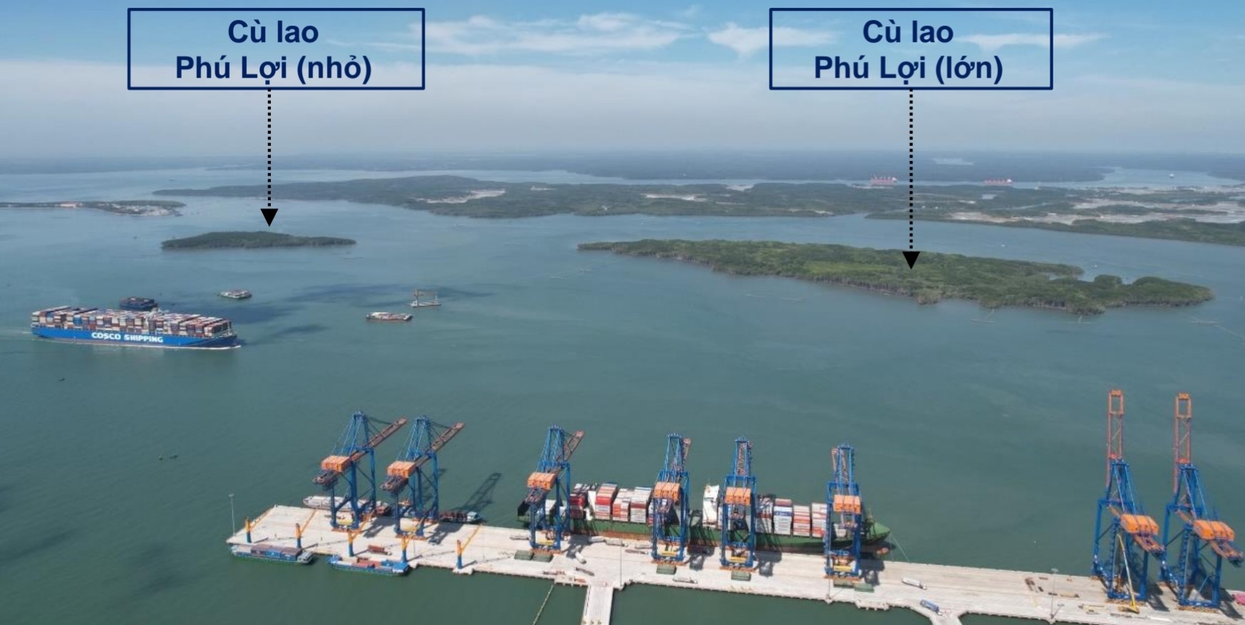 Cùng với dự án Khu đô thị du lịch biển Cần Giờ, TP Hồ Chí Minh đang nghiên cứu xây dựng cảng trung chuyển quốc tế Cần Giờ với tổng vốn gần 129.000 tỉ đồng (hơn 5,4 tỉ USD), đặt tại khu vực Cù lao Phú Lợi (xã Thạnh An, huyện Cần Giờ).