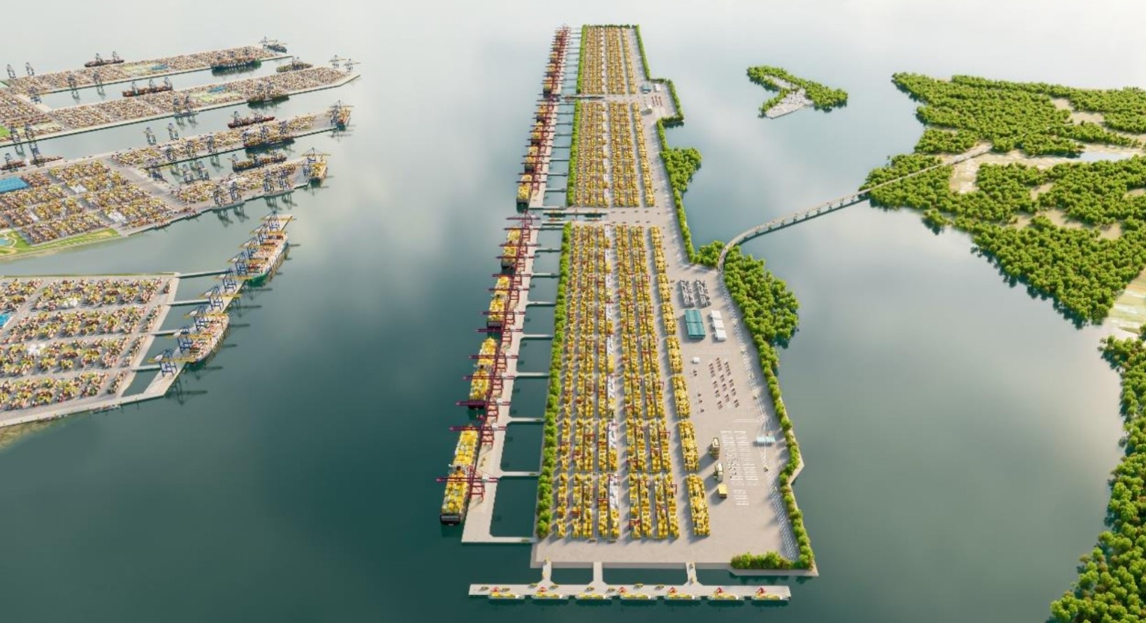 Việc kết nối giao thông đến cảng trước năm 2030 được tính toán chỉ thông qua đường thủy, sau đó mới kết nối bằng đường bộ. Tuyến đường nối đến cảng cũng tính làm trên cao để hạn chế ảnh hưởng Khu dự trữ sinh quyển Cần Giờ.
