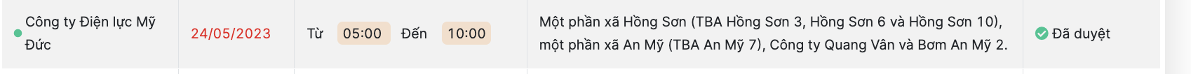 Lịch cắt điện tại Hà Nội ngày 23 và 24.5