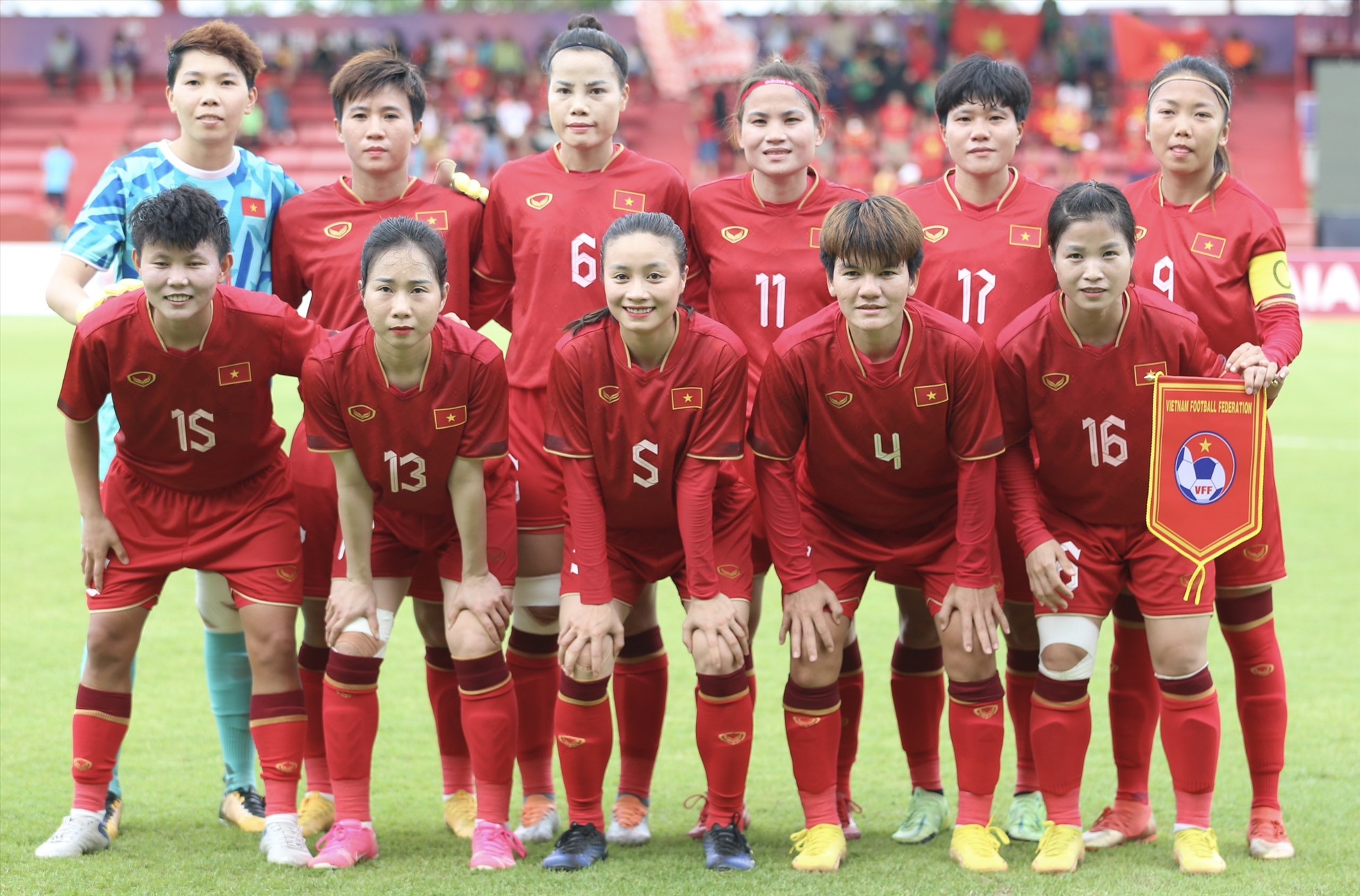 Đội hình chính tuyển nữ Việt Nam tại SEA Games 32. Ảnh: VFF