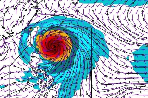 Cơ quan Khí tượng Nhật Bản (JMA) cho biết, siêu bão Mawar sẽ tiếp cận khu vực phía tây nam của Okinawa. Ảnh: PAGASA