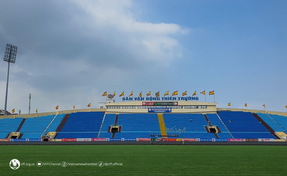 Sân vận động Thiên Trường sẽ là địa điểm tổ chức trận giao hữu giữa đội tuyển Việt Nam và đội tuyển Syria. Ảnh: VFF
