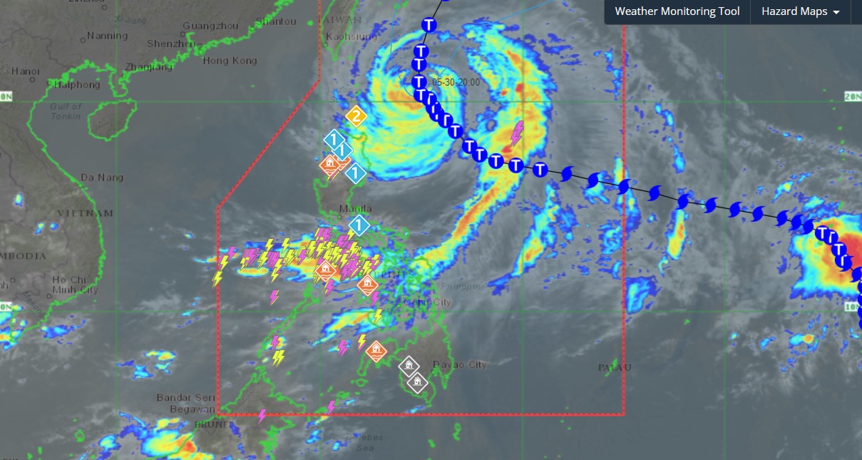 Siêu bão Mawar từ vệ tinh ngày 30.5. Ảnh: PAGASA