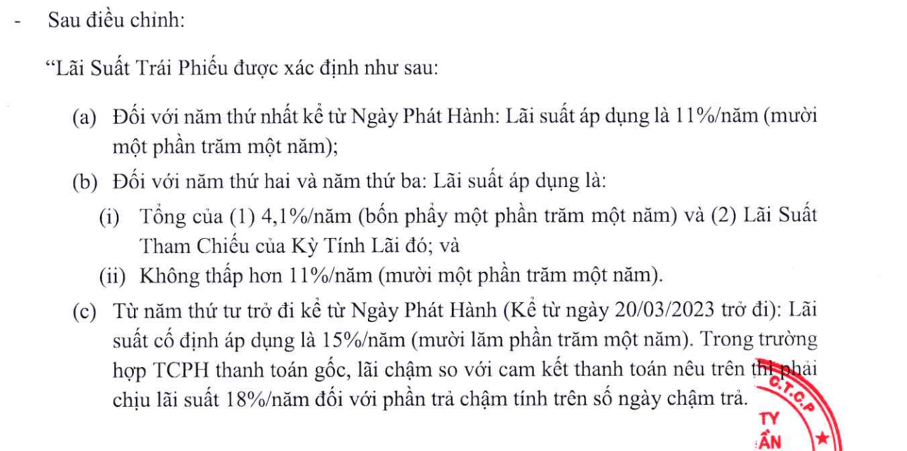 Ảnh trích chụp  Nghị quyết Hội người sở hữu trái phiếu lô trái phiếu HTLAND.2020.TV01 có giá trị 500 tỉ đồng của Hưng Thịnh Land.