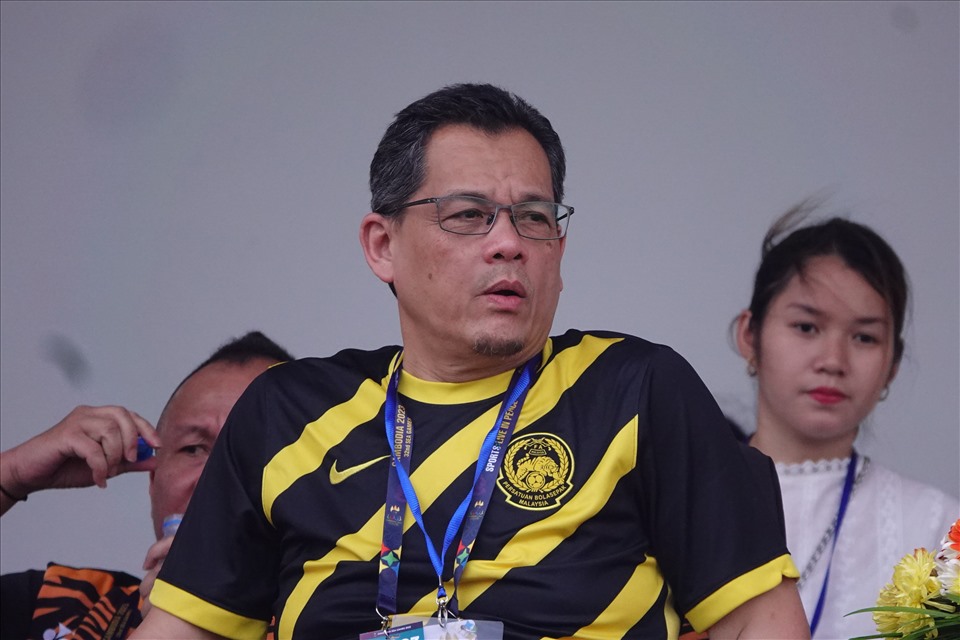 Chủ tịch Liên đoàn bóng đá Malaysia (FAM) Datuk Hamidin Mohd Amin nhấn mạnh tầm quan trọng của 2 trận đấu sắp tới của U22 Malaysia. Ảnh: Nguyễn Đăng