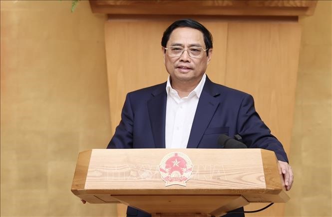 Thủ tướng Phạm Minh Chính kết luận phiên họp. Ảnh: TTXVN