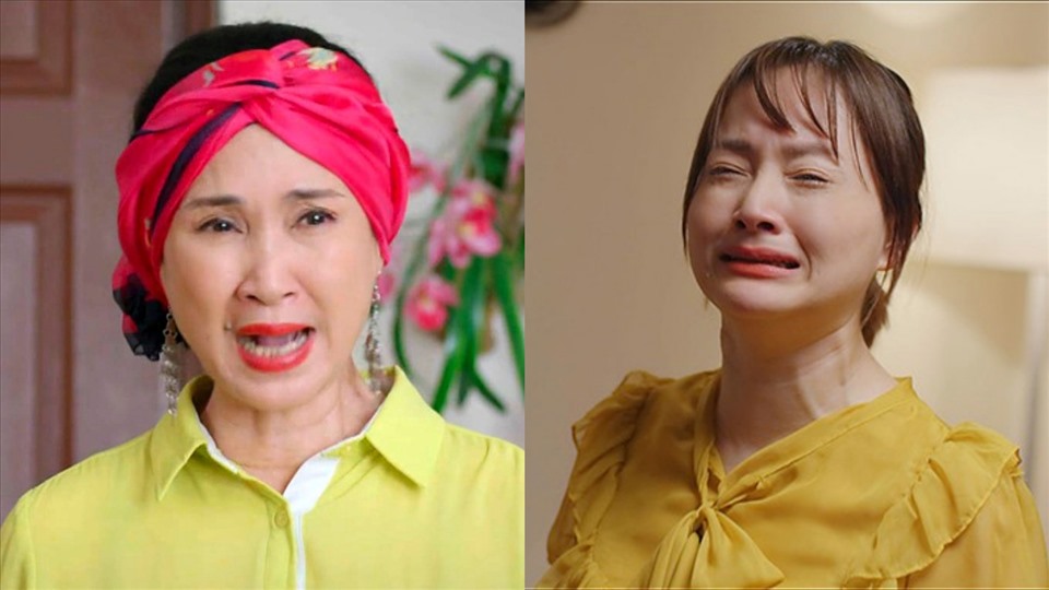 Bà Hiền và Vân Khánh từng là cặp mẹ chồng - con dâu được nhận xét gay gắt, gây ức chế nhất màn ảnh Việt những năm gần đây. Ảnh: Chụp màn hình