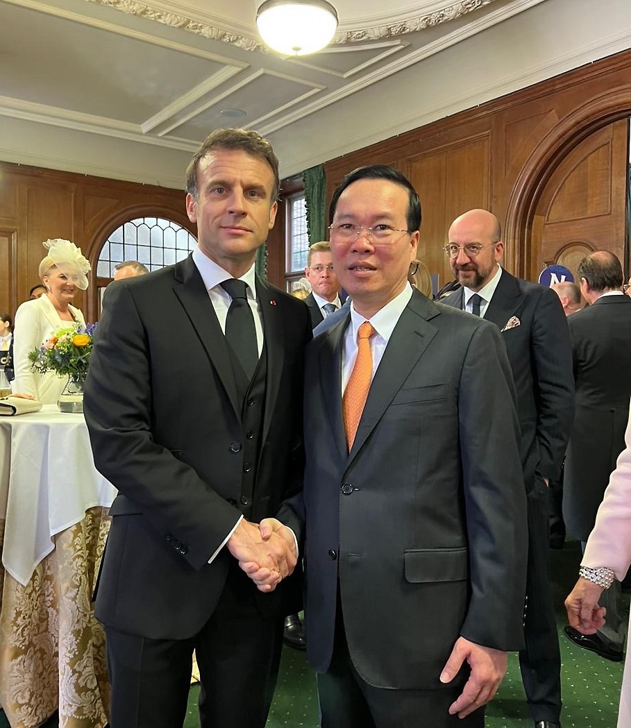 Chủ tịch nước Võ Văn Thưởng và Tổng thống Pháp Emmanuel Macron. Ảnh: Bộ Ngoại giao