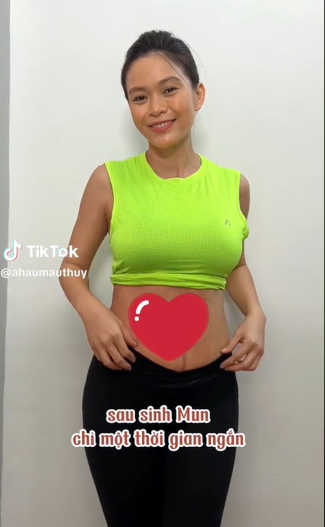 Mâu Thủy lấy lại vóc dáng sau 3 tháng sinh con. Ảnh: Tiktok Mâu Thủy