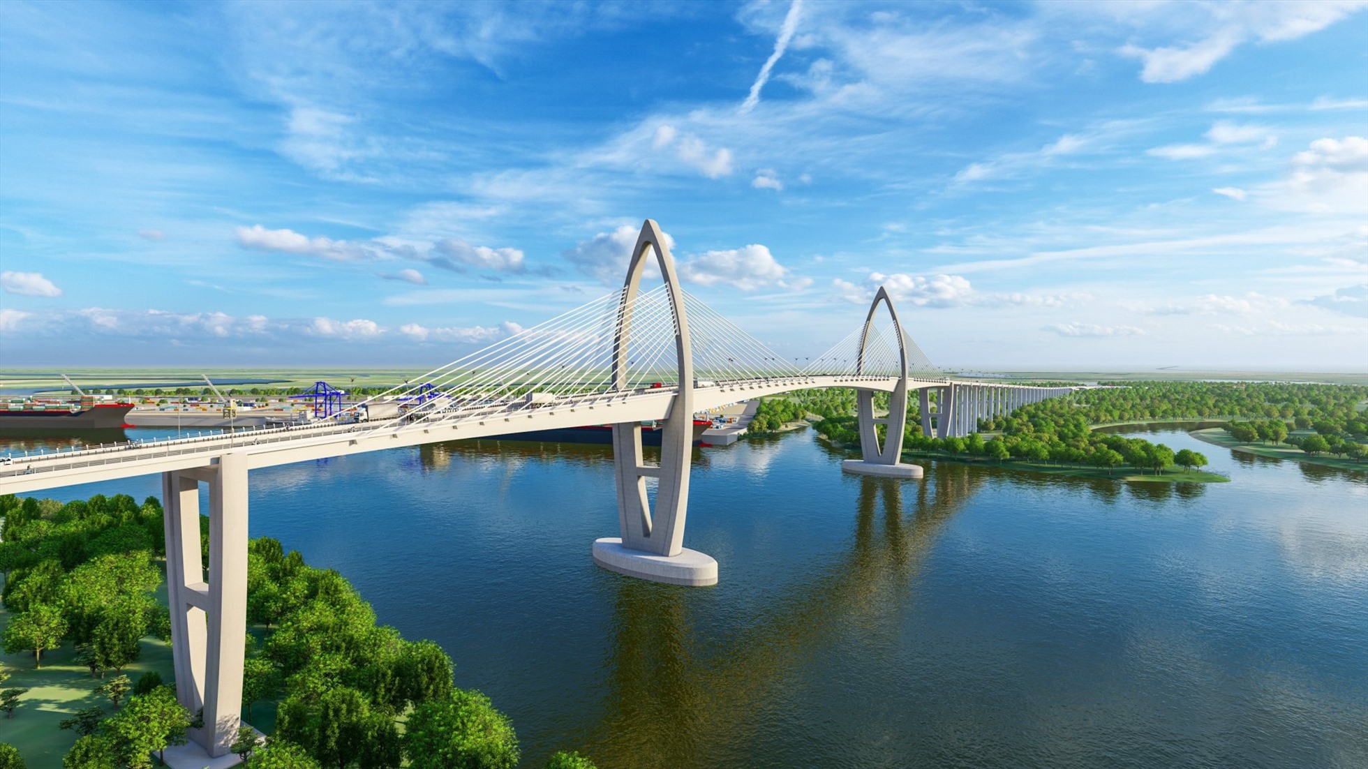 Cùng với cao tốc Biên Hoà - Vũng Tàu, dự án cầu Phước An sẽ góp phần khai thác hiệu quả Cụm cảng Cái Mép-Thị Vải.