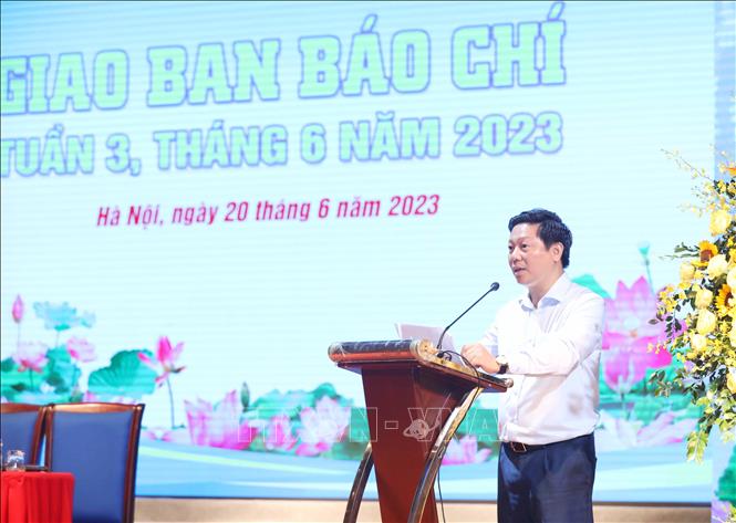 Phó Trưởng Ban Tuyên giáo Trung ương Trần Thanh Lâm phát biểu tại hội nghị. Ảnh: Phương Hoa/TTXVN