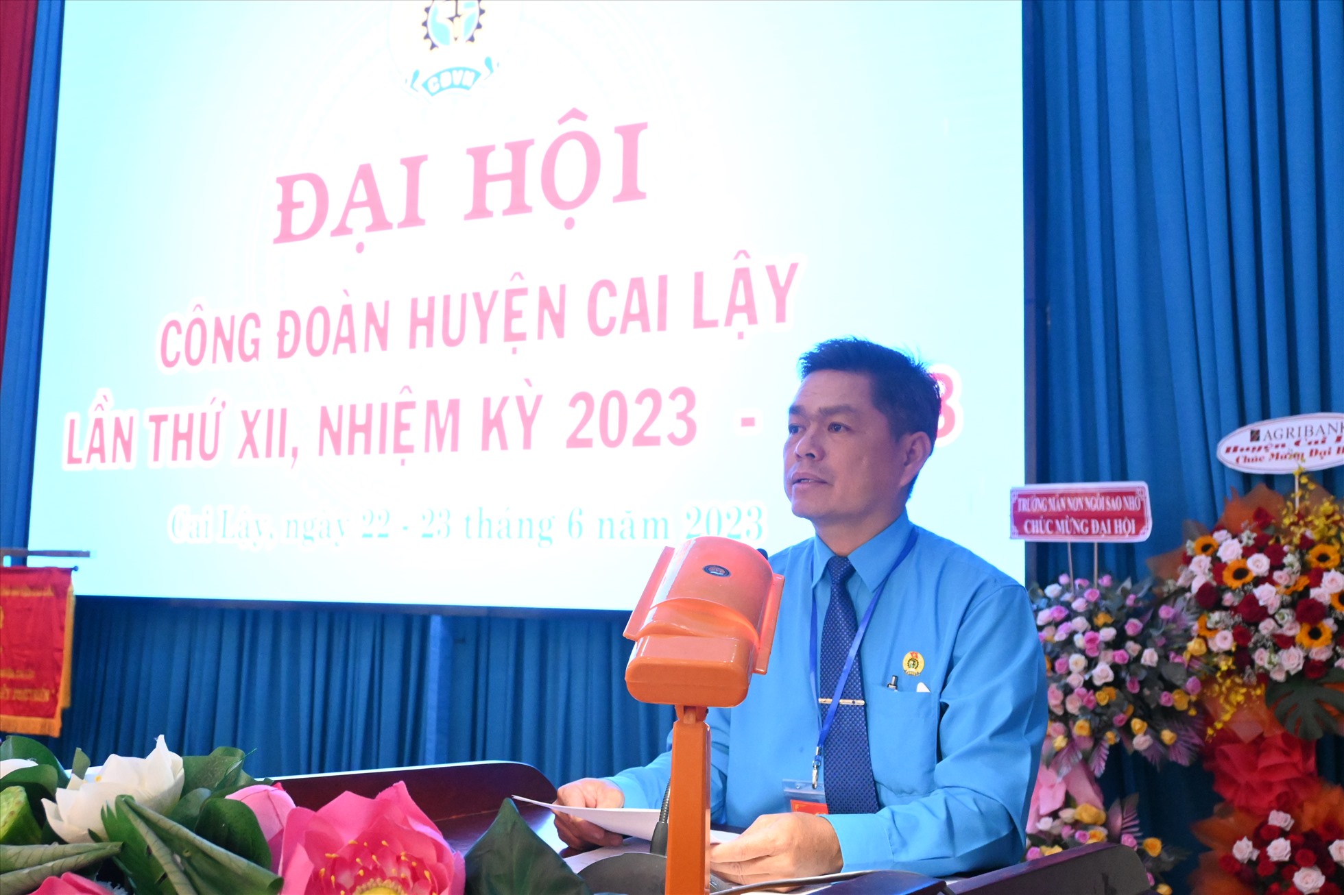 Ông Nguyễn Đức Kiên đắc cử chức danh Chủ tịch LĐLĐ huyện Cai Lậy nhiệm kỳ 2023-2028. Ảnh: Thành Nhân