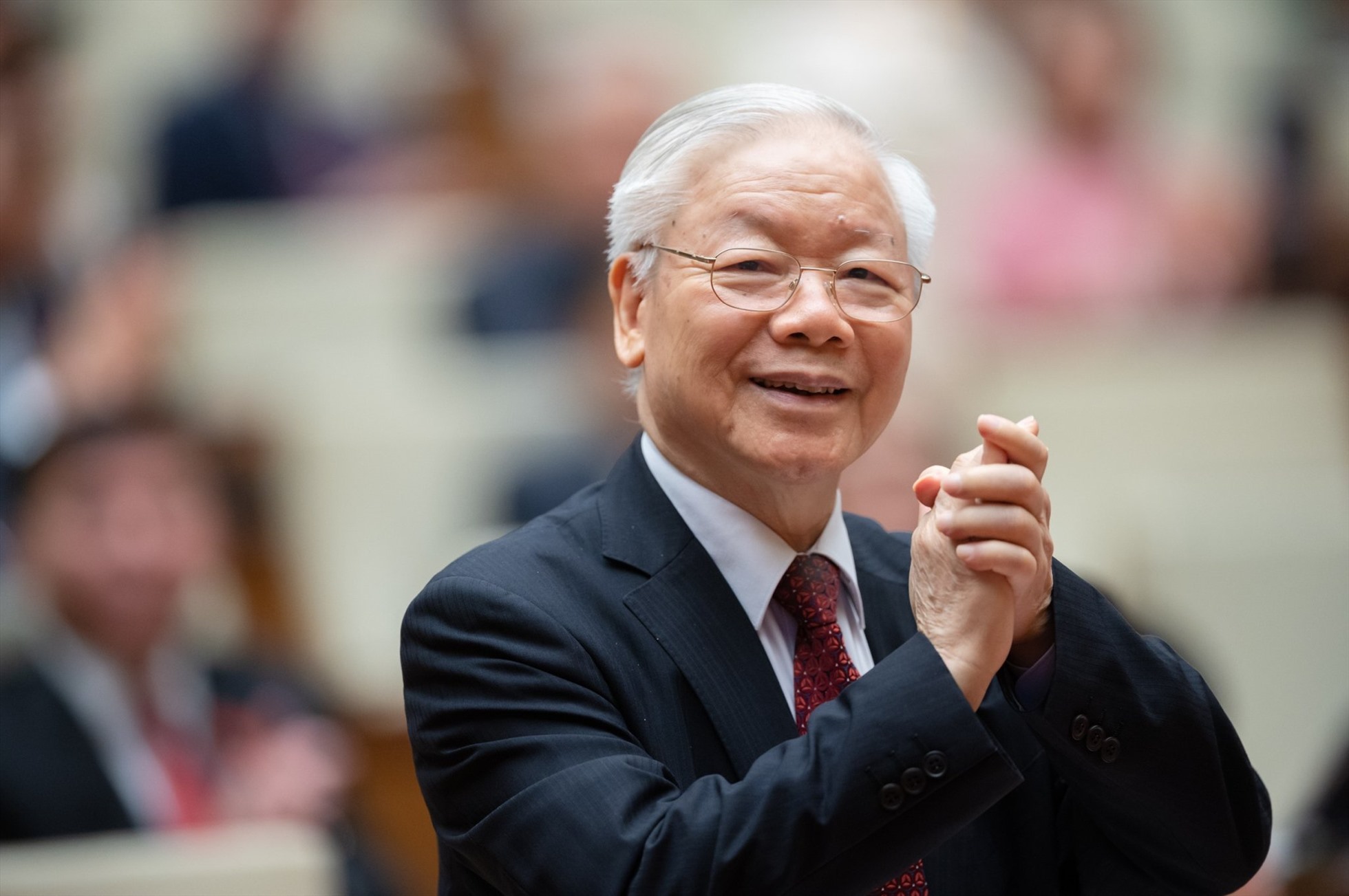 Tổng Bí thư Nguyễn Phú Trọng tham dự phiên bế mạc. Ảnh: Quốc hội