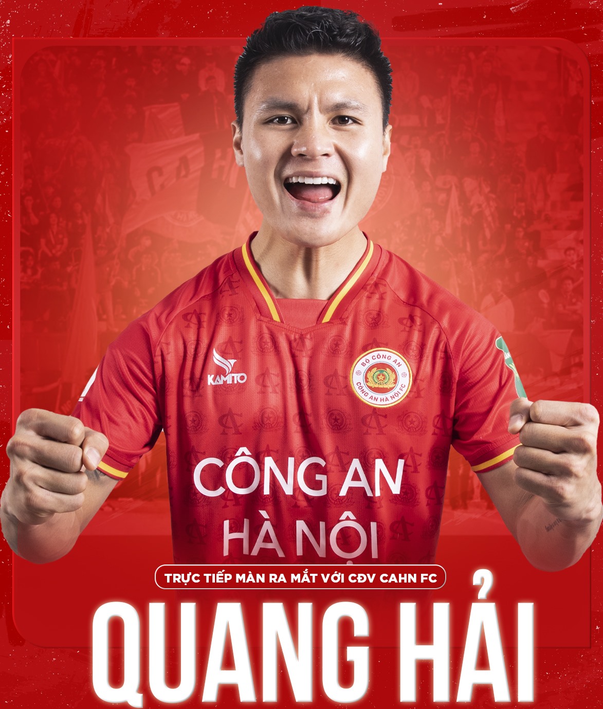 Hình ảnh Quang Hải trong màu áo câu lạc bộ Công an Hà Nội. Ảnh: CAHNFC