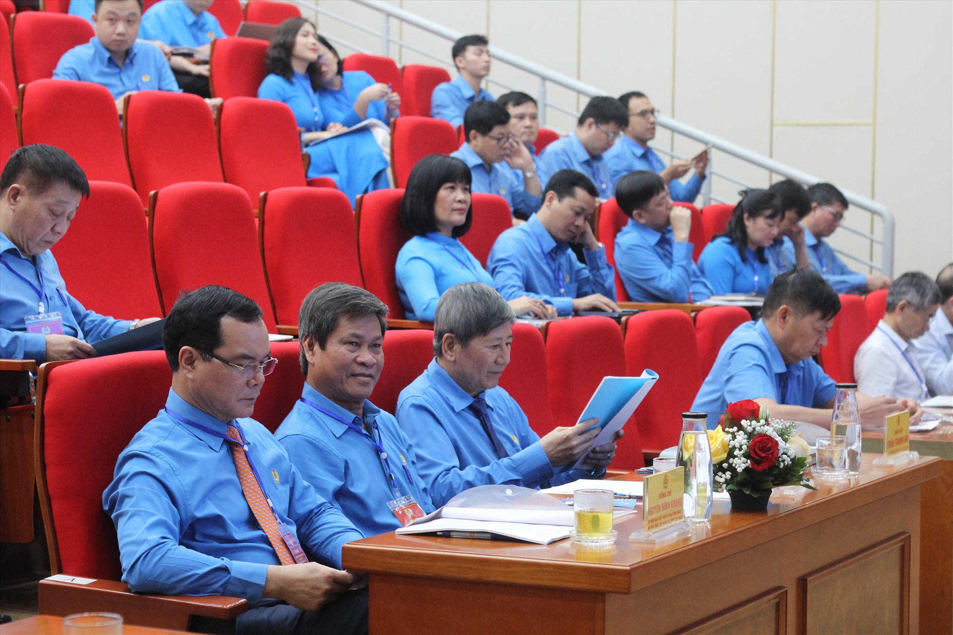 Lãnh đạo Tổng Liên đoàn Lao động Việt Nam tham dự đại hội. Ảnh: Quế Chi
