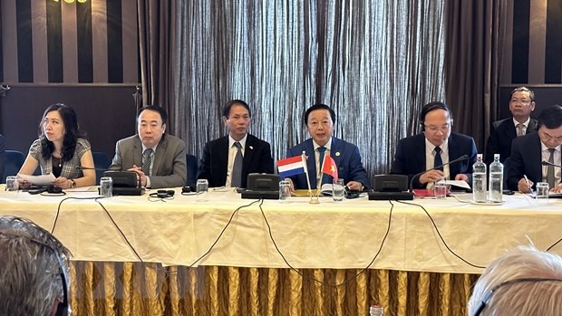 Phiên họp lần thứ 8 Ủy ban Liên Chính phủ Việt Nam - Hà Lan về thích ứng với biến đổi khí hậu và quản lý nước. Ảnh: TTXVN