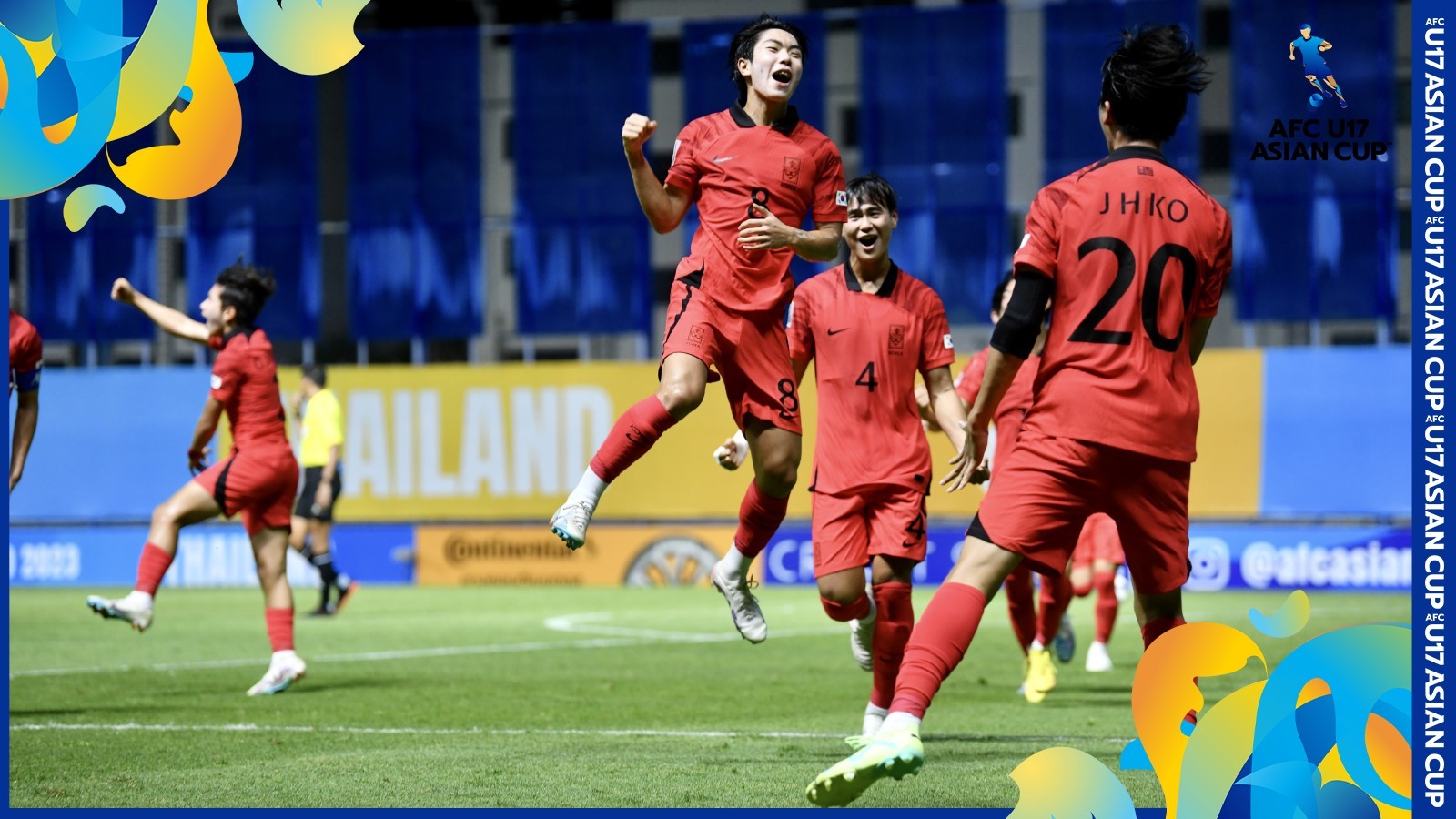 Đội tuyển U17 Hàn Quốc giành vé vào chung kết. Ảnh: AFC
