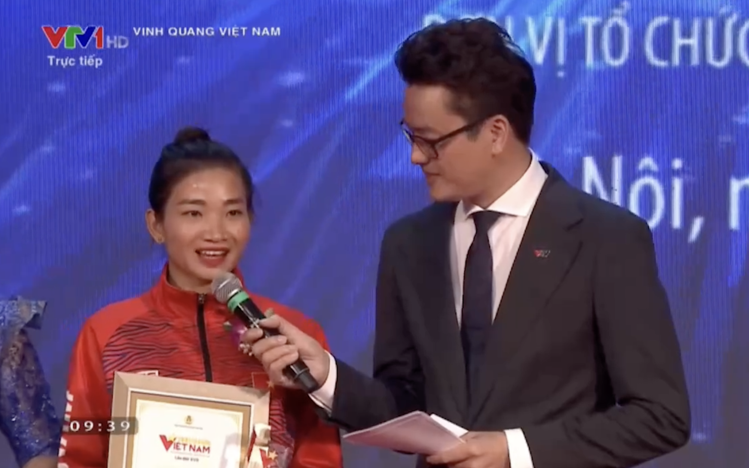 Nguyễn Thị Oanh tại Vinh Quang Việt Nam 2022. Ảnh chụp từ video
