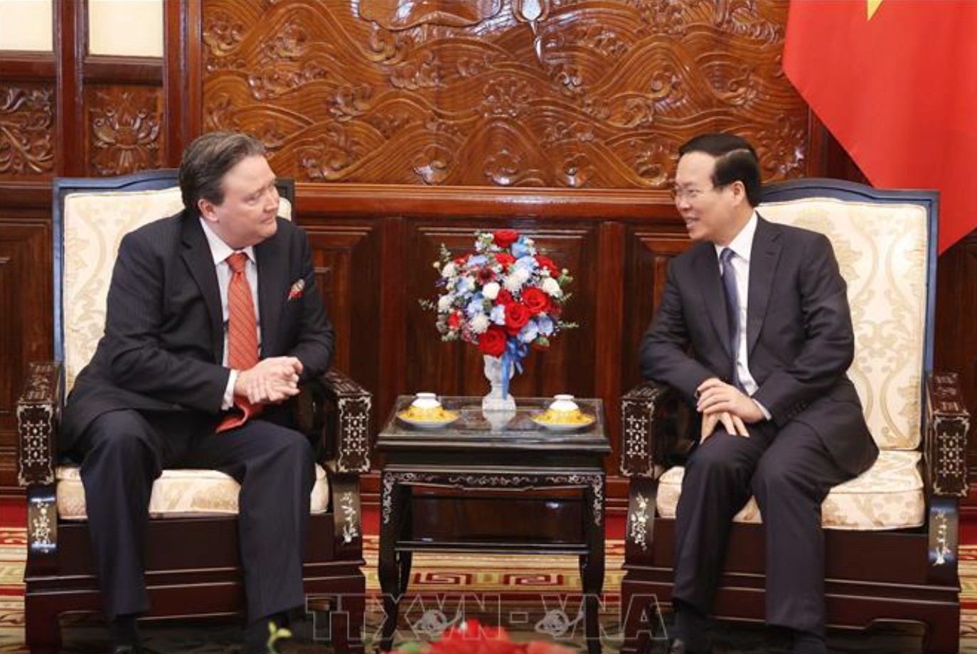 Chủ tịch nước Võ Văn Thưởng nêu rõ, Việt Nam luôn coi Mỹ là một trong những đối tác quan trọng hàng đầu. Ảnh: TTXVN